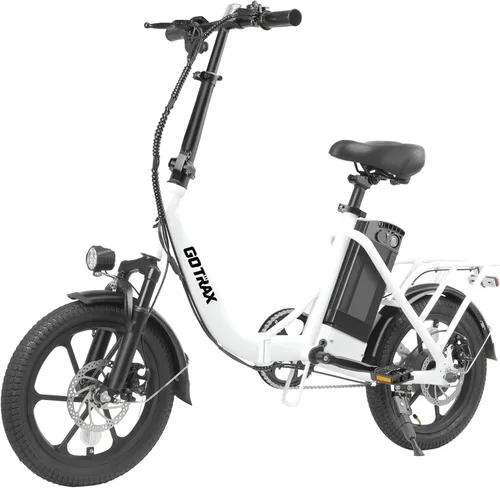 Miniatura 9 de Gotrax Bicicleta Eléctrica Plegable de 16", Alcance Máximo de 28 Millas (Asistencia de Pedal) y Velocidad de 15.5 Mph Impulsada por Pico de 500W
