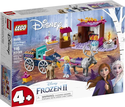 Miniatura 4 de LEGO Disney Frozen II Aventura del Carruaje de Elsa 41166 Kit de construcción con figura de juguete de Elsa y Sven (116 piezas)