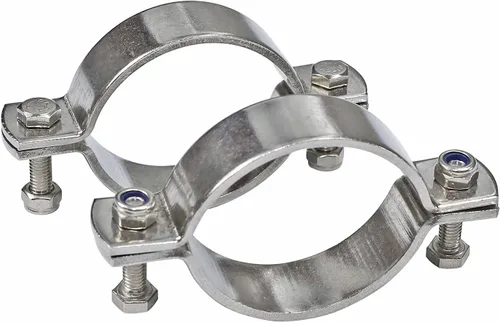 Miniatura 7 de AKIHISA 2 abrazaderas de tubo plano rígidas de acero inoxidable 304 de 1.496-1.575 in de rango de 1.496-1.575 in, abrazadera de tubo inoxidable