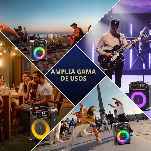 Miniatura 8 de HWWR Máquina de karaoke con 2 micrófonos, altavoz de karaoke portátil Bluetooth 5.3 para eventos al aire libre, reuniones y fiestas, sistema PA