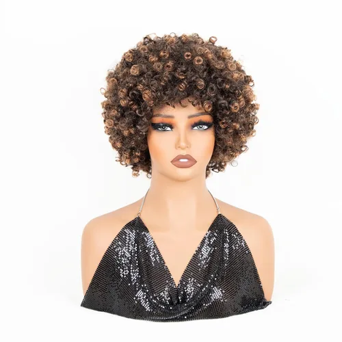 Miniatura 19 de Pelucas Afro para Mujeres Negras Pelucas Afro Rizadas de los 70s Suaves de Aspecto Natural Esponjosas y Saltarinas Pelucas Afro Negras Cabello