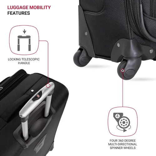 Miniatura 2 de SwissGear, Negro, 3 Piece Set (212527), Equipaje Sion Softside con ruedas giratorias