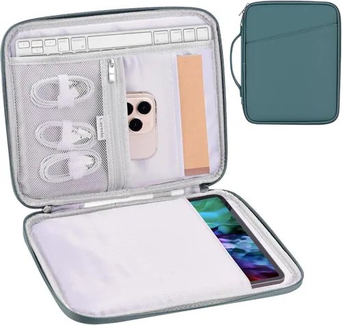 Miniatura 11 de Funda acolchada para tablet de 8 a 9 pulgadas, bolsa de viaje acolchada para Galaxy Tab A9 8.7/Tab A 8.4/Fire HD 8, estilo cartera con bolsillo