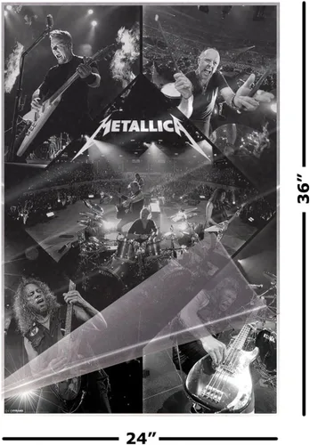 Miniatura 2 de POSTER STOP ONLINE Metallica - Póster musical impreso en vivo en blanco y negro (tamaño: 24 x 36 pulgadas) (póster laminado)