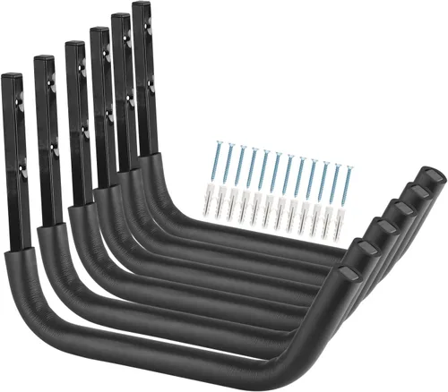 Ganchos para kayak de almacenamiento de garaje, soporte de pared de 13.9 pulgadas, 4 ganchos resistentes para canoa, cada gancho carga máxima 99.2