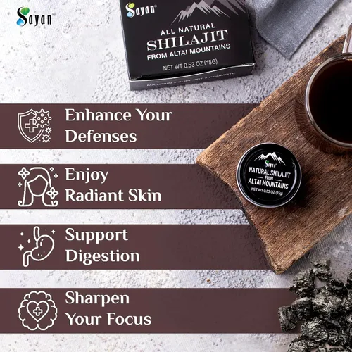 Miniatura 7 de Sayan Pure Authentic Altai Shilajit Resina – 0.51 onzas, suministro de 2 meses – Suplemento de ácido fúlvico orgánico de alta eficacia para mujeres