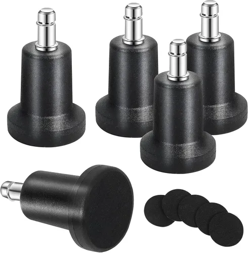 Bell Glides - Ruedas giratorias de repuesto para taburete de oficina o silla, para ruedas fijas estacionarias, perfil corto con almohadillas de