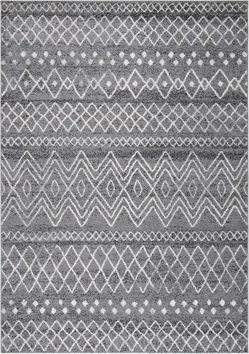 Miniatura 55 de SAFAVIEH Madison Collection - Alfombra decorativa de 2 x 3 pies, color marfil y carbón, diseño marroquí bohemio envejecido, no desprende pelusa