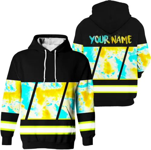 Miniatura 15 de Sudadera con capucha de alta visibilidad con diseño de bandera de Estados Unidos para hombre, reflectante, ropa de trabajo de seguridad