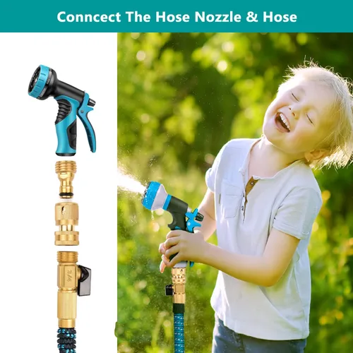Miniatura 4 de FINEST+ Conector Rápido para Manguera de Jardín, Accesorio de Rosca de Latón Macizo de 3/4 Pulgadas sin Fugas para Manguera de Agua Hembra y Macho