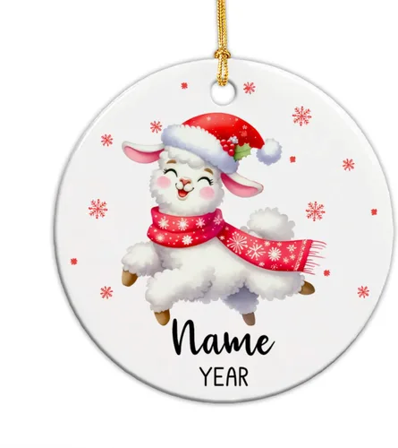 Miniatura 21 de Adorno personalizado de reno para la primera Navidad, adornos de cerámica de reno bebé para árbol de Navidad 2025, adorno de Navidad del primer