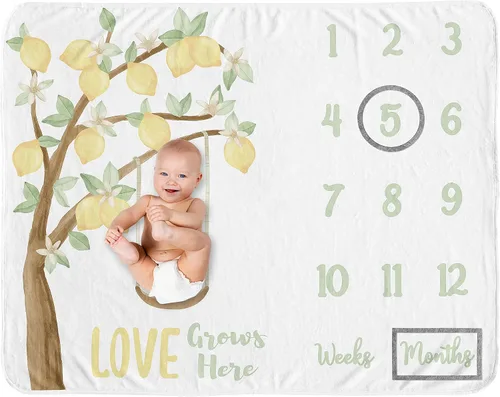 Miniatura 10 de Sweet Jojo Designs Manta de jardín floral bohemio para niña de flores – recién nacido mensual primer año foto crecimiento infantil regalo regalo