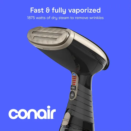 Miniatura 2 de Conair Vaporizador de mano para ropa, vaporizador de tela Turbo ExtremeSteam 1875W, diseño portátil de mano, vapor penetrante fuerte, exclusivo