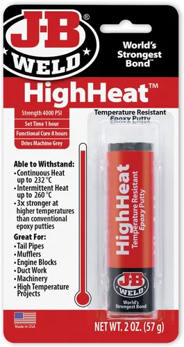 Miniatura 2 de J-B Weld 8297 HighHeat - Masilla epoxi de 500 grados, paquete de 2
