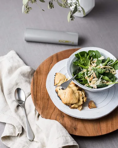 Miniatura 5 de Knork Juego de almuerzo de viaje con tenedor y cucharadita de acero inoxidable original, utensilios de 2 piezas más estuche ecológico Astrik