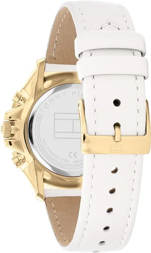 Miniatura 3 de Tommy Hilfiger Reloj de cuarzo de acero inoxidable y correa de cuero para mujer color blanco modelo 1782448 Blanco Casual