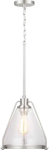 Miniatura 2 de Range Collection - Lámpara colgante costera de cristal transparente con semillas, níquel cepillado