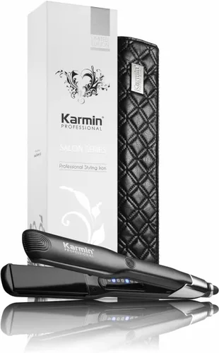 KARMIN Salon Series - Plancha de pelo profesional de cerámica de 1 pulgada, plancha para alisar el cabello iónico, alisar, rizar, onda, doble
