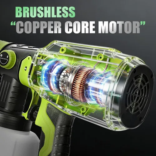 Miniatura 5 de Pulverizador de pintura inalámbrico para batería Ryobi de 20V, pistola de pintura manual con 3 patrones de pulverización y 4 boquillas, ideal