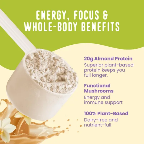Miniatura 4 de FlavCity Todo en Uno Proteína Vegana en Polvo para Batido, Vainilla - Batido de Reemplazo de Comida Pre-Entrenamiento a Base de Plantas para Mujeres