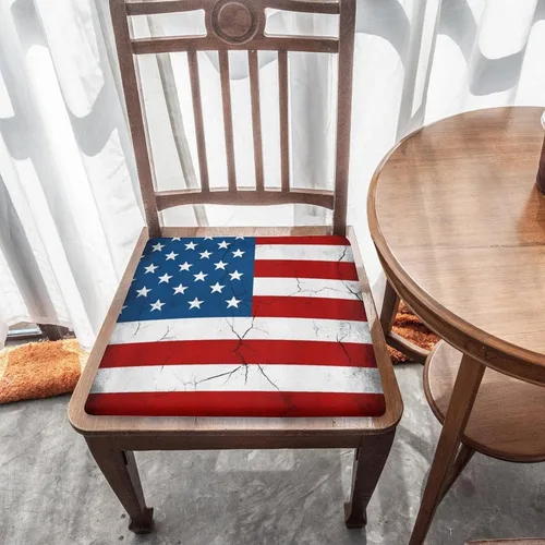 Miniatura 5 de Cojín cuadrado de espuma viscoelástica para el embarazo, soporte para grietas de la bandera de Estados Unidos, almohada ergonómica para silla