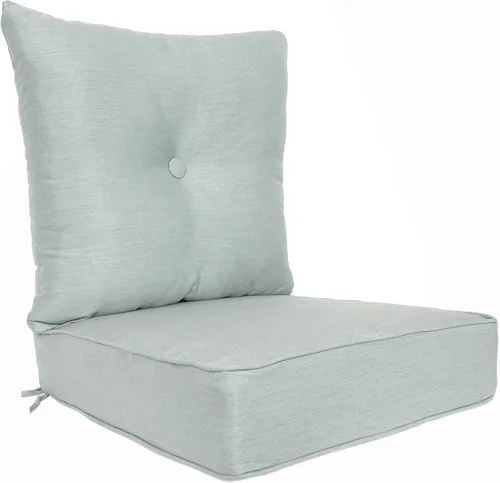 RULU Juego de 2 cojines Sunbrella para exteriores e interiores (cojín de asiento de 22 x 22 x 6 pulgadas + cojín de respaldo de 23 x 23 x 7