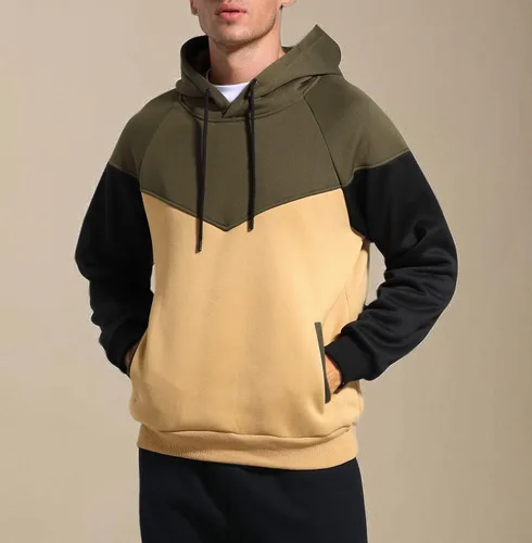 Miniatura 7 de Sudadera con capucha de forro polar de peso medio para hombre, casual, bloque de color, con bolsillos
