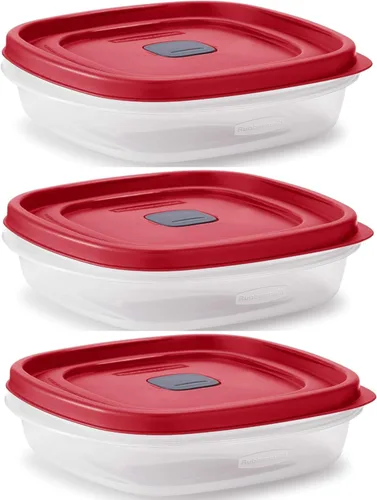 Paquete de contenedores de almacenamiento de alimentos de 1.25 tazas, juego de 9 piezas, tapas azules fáciles de encontrar, 4 recipientes, 4 tapas,