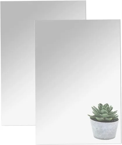 Miniatura 15 de 10 azulejos de espejo acrílicos para decoración de pared, 4 x 6 x 0.07 pulgadas, hoja de espejo de pared rectangular con calcomanías adhesivas