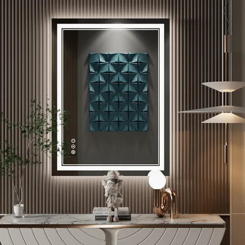 Miniatura 45 de Espejo de baño LED de 72 x 36 pulgadas, retroiluminado y frontal iluminado, espejo de tocador grande iluminado con luces, antiniebla, regulable