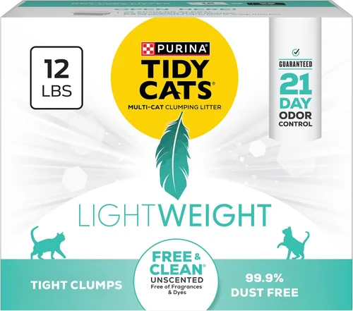 Miniatura 11 de Purina Tidy Cats Arena para múltiples gatos de bajo polvo, ligera, repele arena y es limpia, sin perfume, 17 libras. Caja