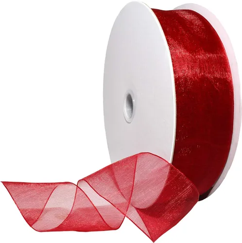 Miniatura 102 de Morex Ribbon 91803/100-609 Cinta de nailon Organdy, 5/8 pulgadas por 100 yardas, color rojo