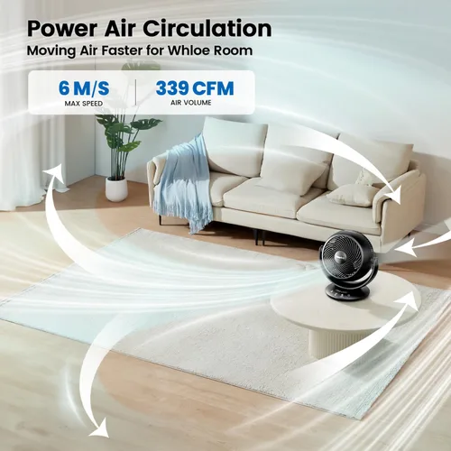 Miniatura 2 de EasyAcc Ventiladores silenciosos de 12 pulgadas para dormitorio, ventilador de escritorio circulador de aire con control remoto, ventilador de mesa