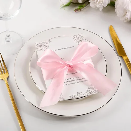 Miniatura 5 de Mauproy Cinta de satén rosa bebé de 1-1/2 pulgadas de ancho, cinta de tela de poliéster sólido de 50 yardas para hacer rosas, envoltura de regalos