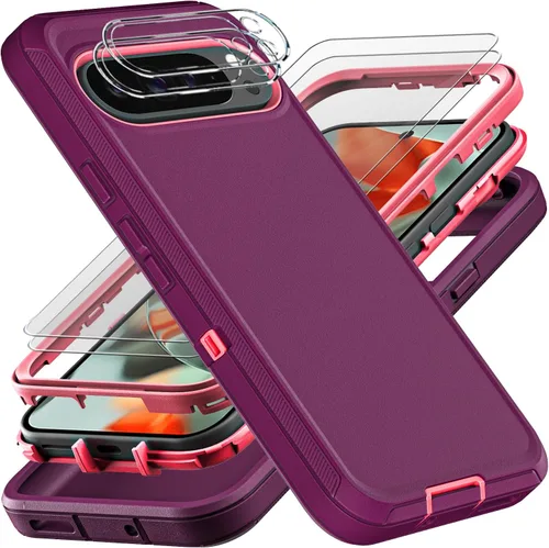 Miniatura 6 de YKHJKLEC Funda para Google Pixel 10 Pro XL, grado militar 3 en 1, resistente a prueba de golpes, caídas y polvo, con 2 protectores de pantalla
