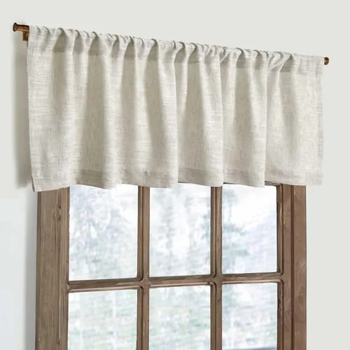 Miniatura 6 de Cenefas de cocina para ventanas, modernas, de lino y algodón, decoración rústica para baño, decoración bohemia (54 x 18 pulgadas, natural)