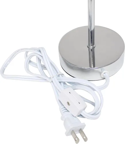 Miniatura 4 de Simple Designs LT2007-HPK-LB Lámpara de mesa básica cromada para sala de estar, mesita de noche, escritorio, encimera, rosa intenso, con bombilla