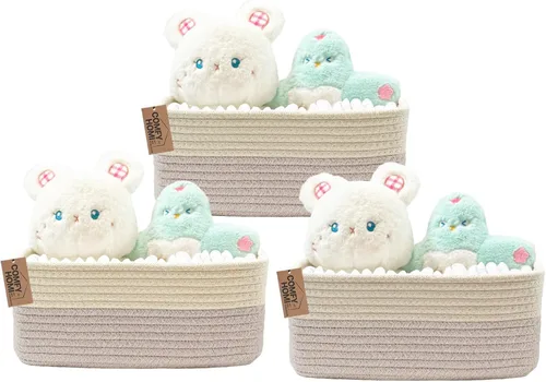 Miniatura 21 de COMFY-HOMI Cestas de almacenamiento de 11.5 x 7.5 x 4.7 pulgadas para organizar, cesta tejida de cuerda de algodón, caja de almacenamiento