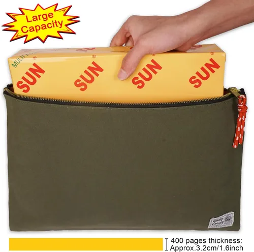 Miniatura 4 de Rough Enough Important - Organizador de documentos, carpeta segura para almacenamiento de viaje, bolsa de lona con cremallera para tamaño legal A4