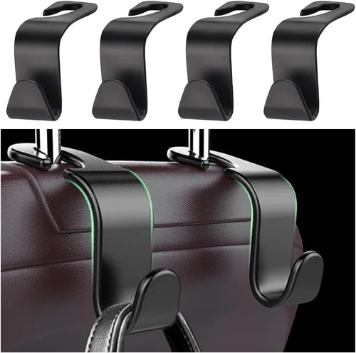 Gancho oculto para reposacabezas de automóvil, 33 libras, máximo para bolsos y bolsas, soporte para sombreros para colgar asientos de camión,