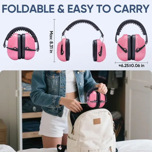 Miniatura 6 de TICONN Noise Cancelling Ear Muffs for Adults, SNR 33dB Hearing Protection, Adjustable Safety Earmuffs for Construction