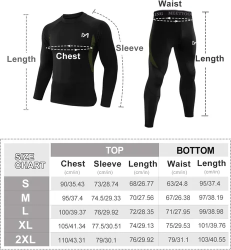 Miniatura 6 de MEETYOO mens Thermal Underwear for Men,men's Base Layer,2 Sets Long Johns Lined With Hunting Gear