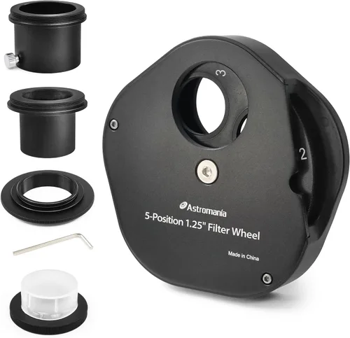 Rueda de filtros Astromania para telescopio, cajón de filtros compatible con filtro de telescopio de 1.25 pulgadas para observación de planetas,