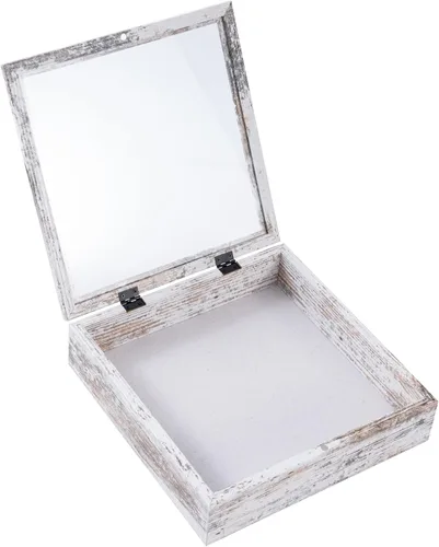 Miniatura 8 de Muzilife Marco de Fotos Caja de Sombra de 11 x 11 pulgadas - Vitrina Cuadrada de Madera y Vidrio con Interior Profundo de 2.16 pulgadas, Lista