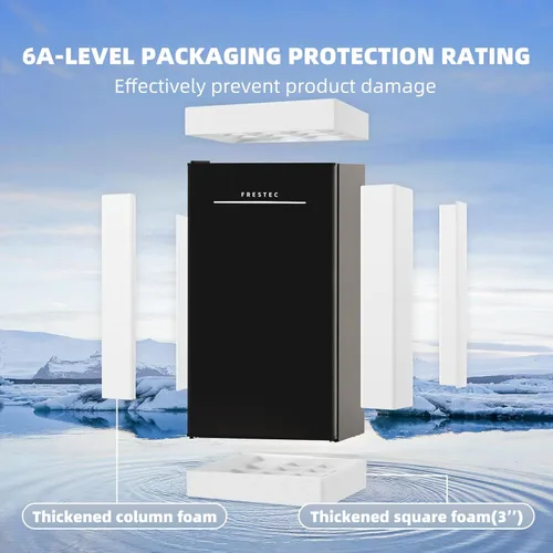 Miniatura 8 de Mini refrigerador de 3.2 pies cúbicos de una sola puerta con congelador, termostato ajustable, refrigerador pequeño de bajo ruido de ahorro