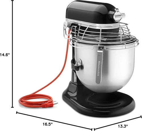 Miniatura 6 de KitchenAid Serie Comercial 8 Cuartos Mezclador de Pie con Soporte de Tazón y Protector de Acero Inoxidable - KSMC895 Negro ónice