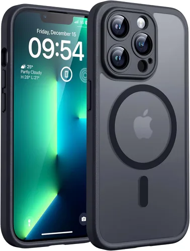 TOCOL Funda para iPhone 13 Pro, protección completa de la cámara, compatible con Magsafe, protección contra caídas, funda magnética translúcida mate