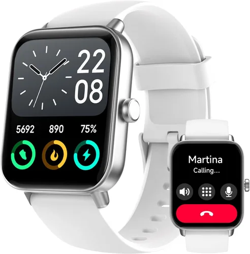 Miniatura 10 de Fitpolo Reloj inteligente para mujer, pantalla táctil de 1.8 pulgadas, llamada Bluetooth, Alexa integrado, monitor SpO2 de frecuencia cardíaca 24/7