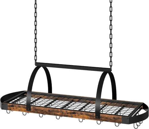 Miniatura 11 de CHOEZON Estante para ollas colgante, colgador de ollas para la cocina, soporte para ollas montado en el techo, organizador de utensilios de cocina