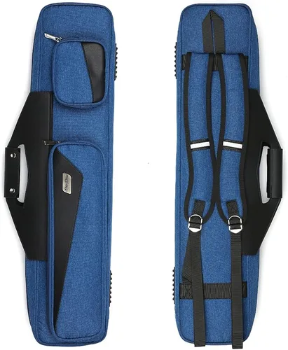 Pool Cue Case 4x4 with Backpack Straps Carrying Case for 4 Pool Cues 4X4 Oxford Azul